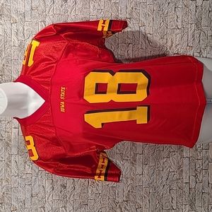Iowa State Cyclones Satin Red #18 Football Jersey Shirt